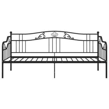 Schlafsofa Bettgestell Schwarz Metall 90x200 cm