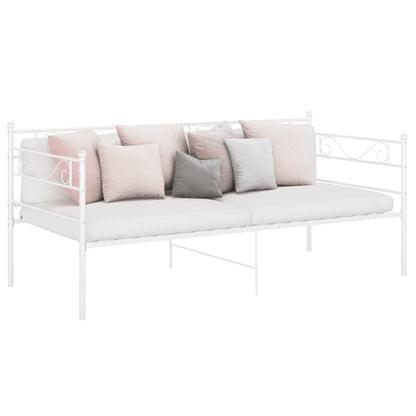 Schlafsofa Bettgestell Weiß Metall 90x200 cm