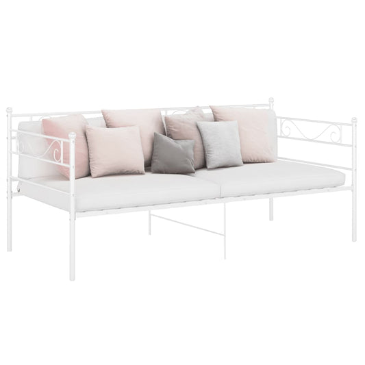 Schlafsofa Bettgestell Weiß Metall 90x200 cm