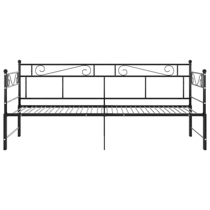 Ausziehsofa Bettgestell Schwarz Metall 90x200 cm
