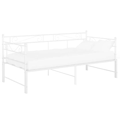 Ausziehsofa Bettgestell Weiß Metall 90x200 cm