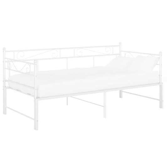 Ausziehsofa Bettgestell Weiß Metall 90x200 cm