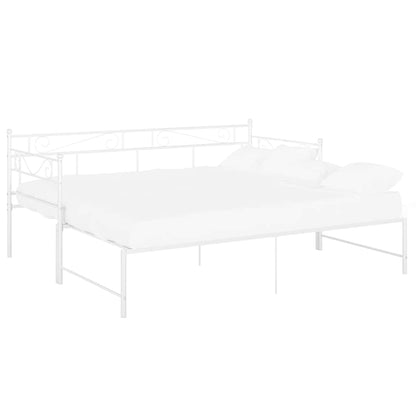 Ausziehsofa Bettgestell Weiß Metall 90x200 cm