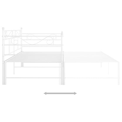Ausziehsofa Bettgestell Weiß Metall 90x200 cm