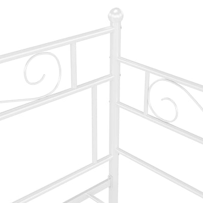 Ausziehsofa Bettgestell Weiß Metall 90x200 cm