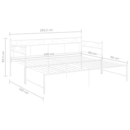 Ausziehsofa Bettgestell Weiß Metall 90x200 cm