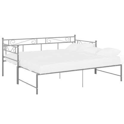 Ausziehsofa Bettgestell Grau Metall 90x200 cm