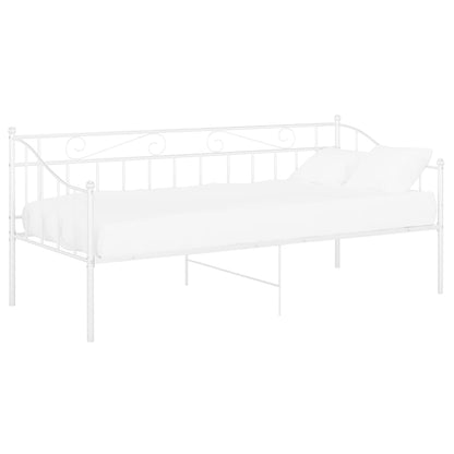 Schlafsofa Bettgestell Weiß Metall 90x200 cm