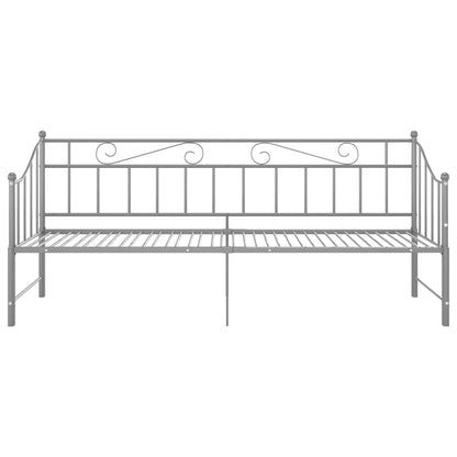 Ausziehsofa Bettgestell Grau Metall 90x200 cm