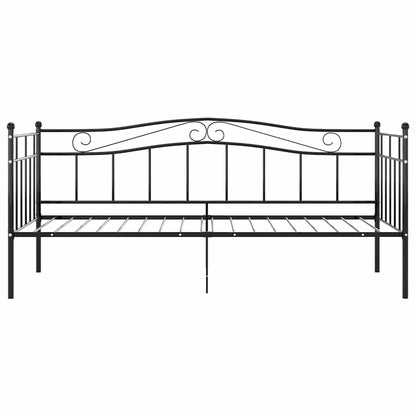 Schlafsofa Bettgestell Schwarz Metall 90x200 cm