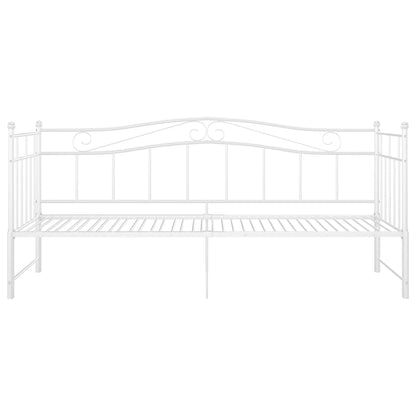 Ausziehsofa Bettgestell Weiß Metall 90x200 cm