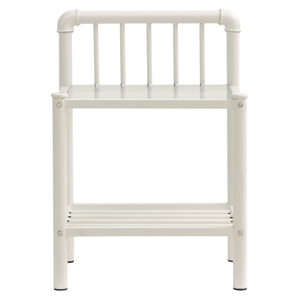 Nachttische 2 Stk. Weiß Transparent Metall und Glas