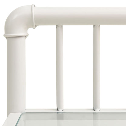 Nachttische 2 Stk. Weiß Transparent Metall und Glas