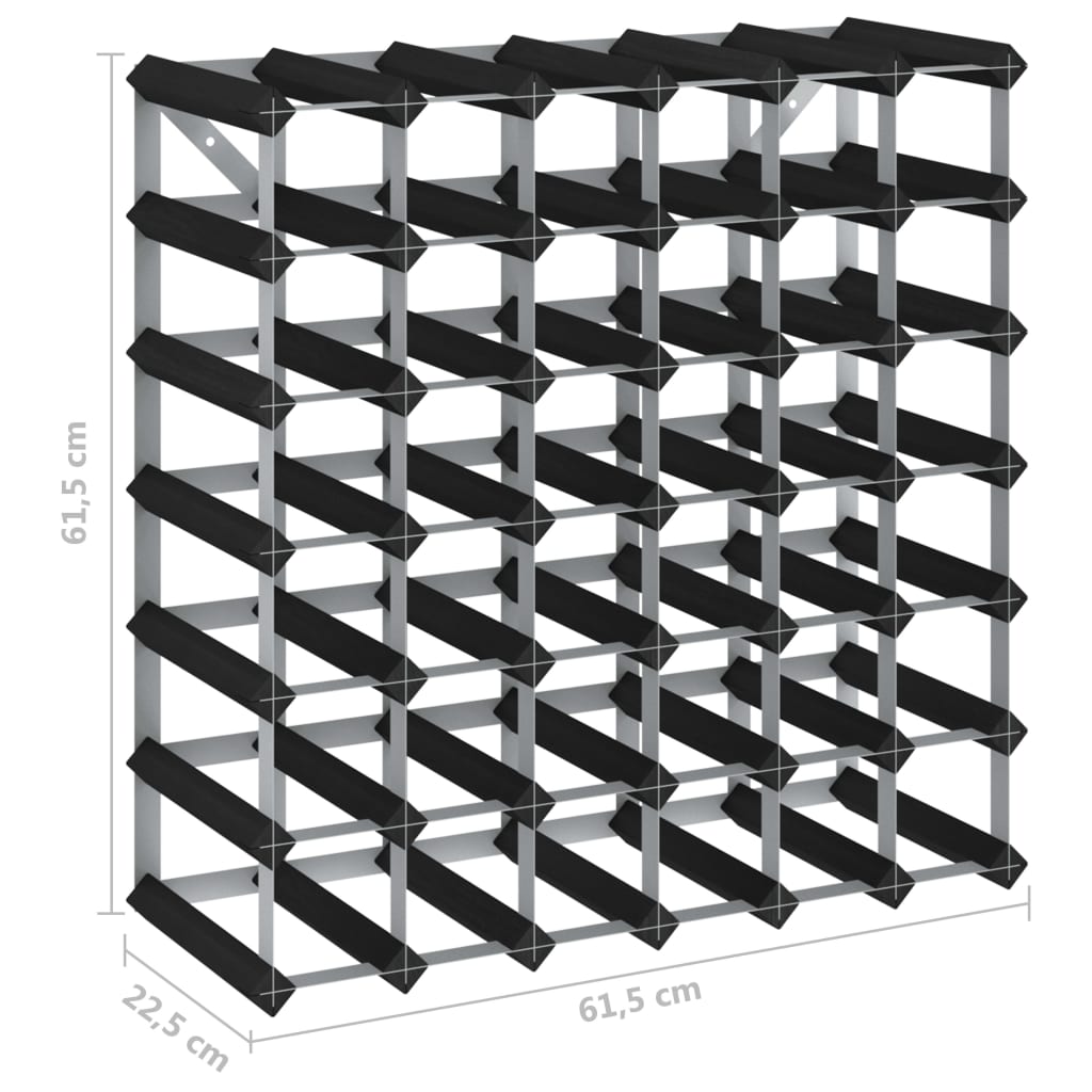 Weinregal für 42 Flaschen Schwarz Massivholz Kiefer