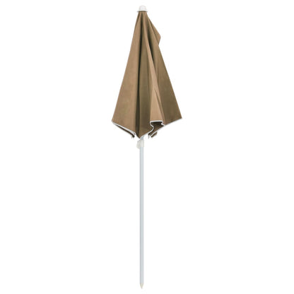 Halb-Sonnenschirm mit Mast 180x90 cm Taupe
