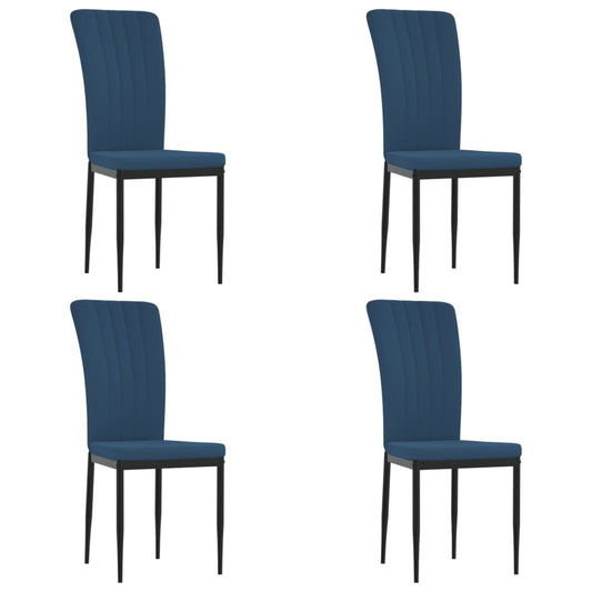 Esszimmerstühle 4 Stk. Blau Samt