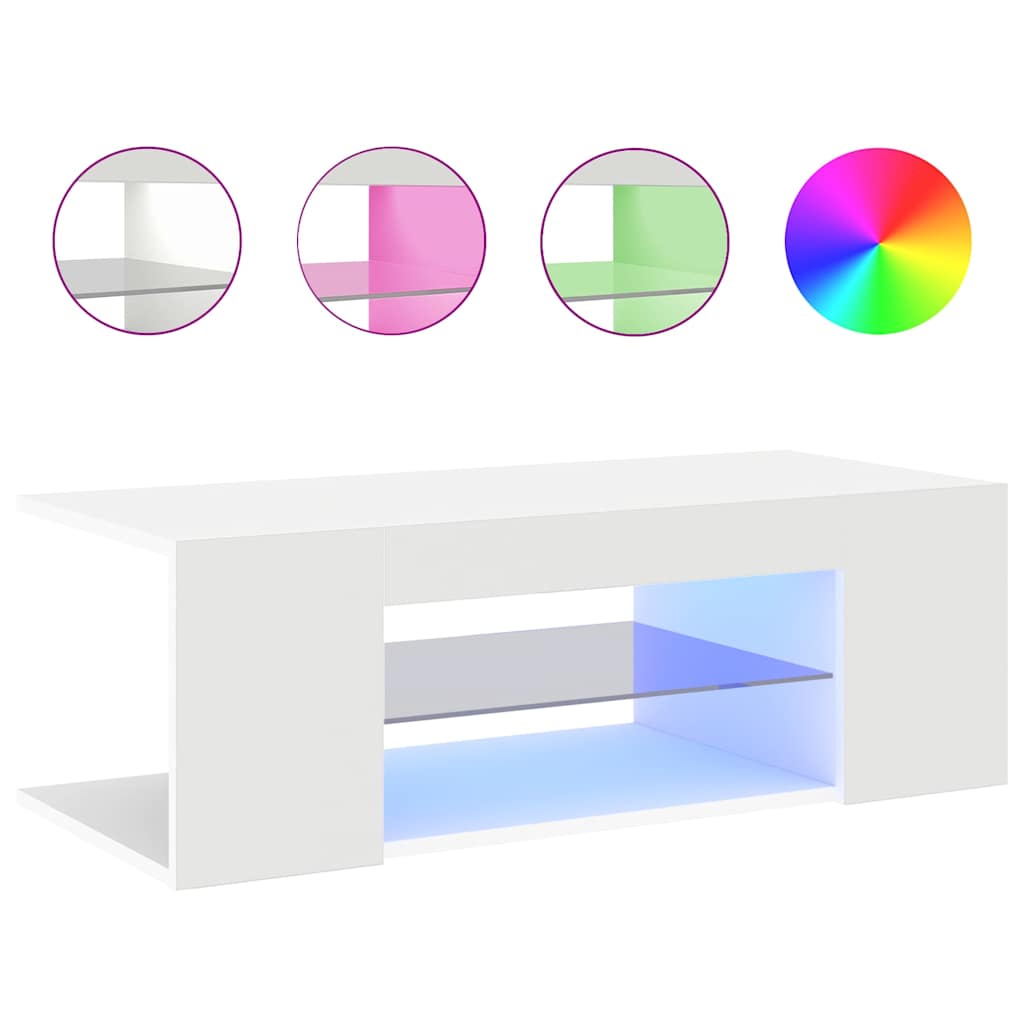 TV-Schrank mit LED-Leuchten Weiß 90x39x30 cm