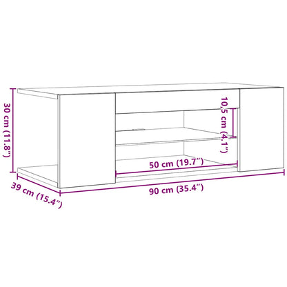 TV-Schrank mit LED-Leuchten Weiß 90x39x30 cm
