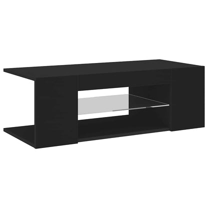 TV-Schrank mit LED-Leuchten Schwarz 90x39x30cm