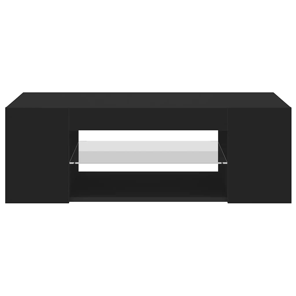 TV-Schrank mit LED-Leuchten Schwarz 90x39x30cm
