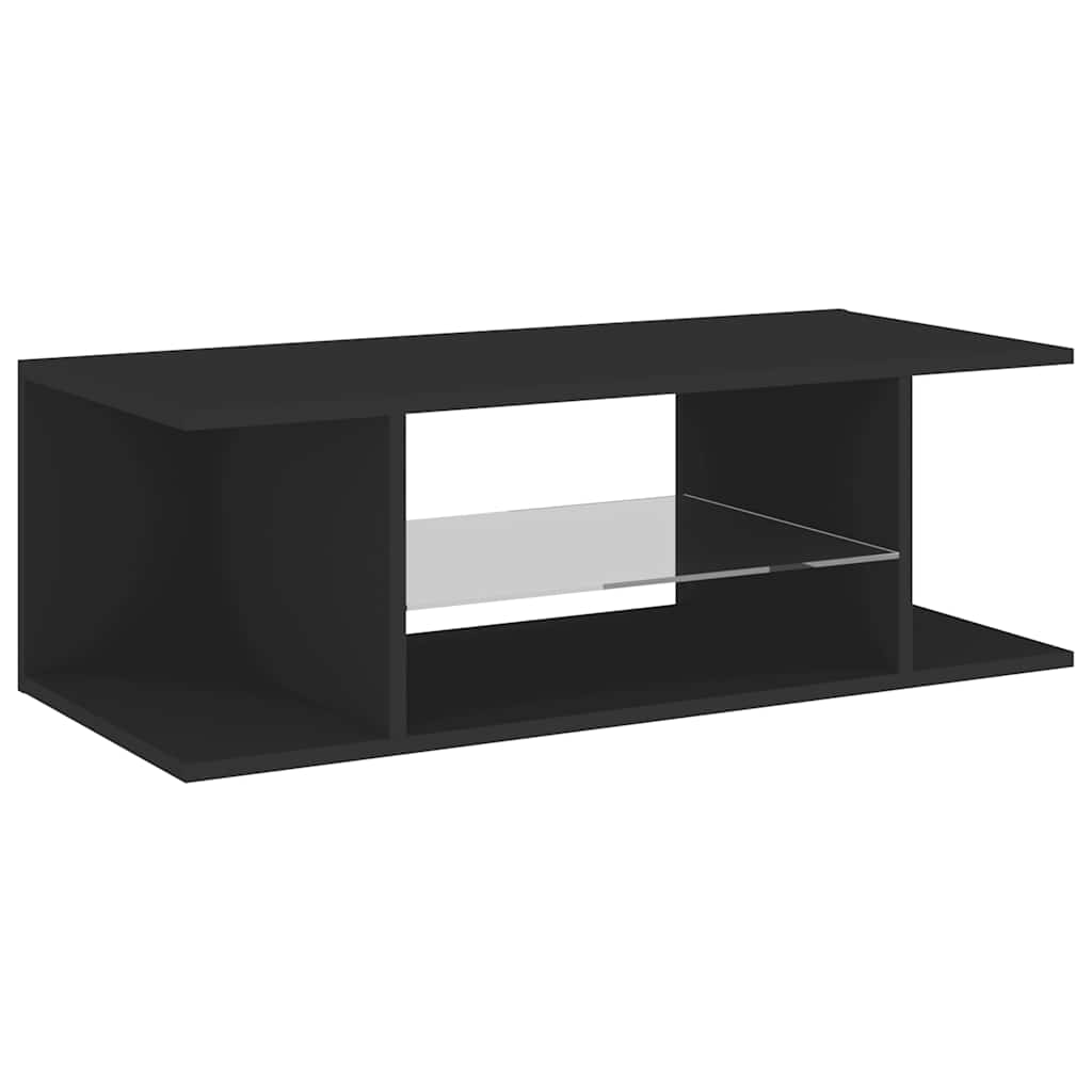 TV-Schrank mit LED-Leuchten Schwarz 90x39x30cm