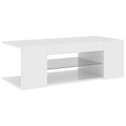 TV-Schrank mit LED-Leuchten Hochglanz-Weiß 90x39x30 cm