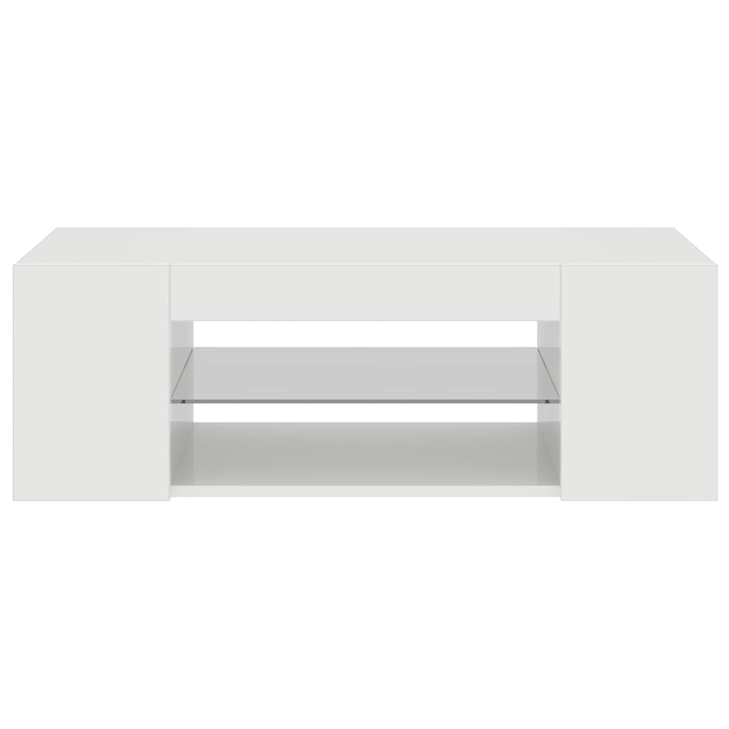 TV-Schrank mit LED-Leuchten Hochglanz-Weiß 90x39x30 cm