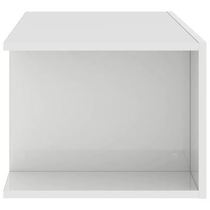TV-Schrank mit LED-Leuchten Hochglanz-Weiß 90x39x30 cm