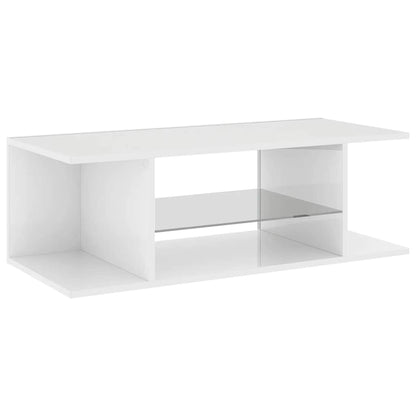 TV-Schrank mit LED-Leuchten Hochglanz-Weiß 90x39x30 cm