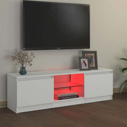 TV-Schrank mit LED-Leuchten Weiß 120x30x36 cm
