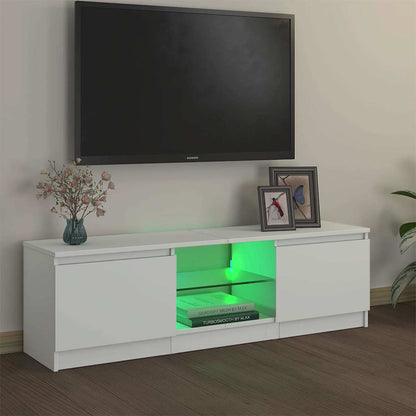 TV-Schrank mit LED-Leuchten Weiß 120x30x36 cm
