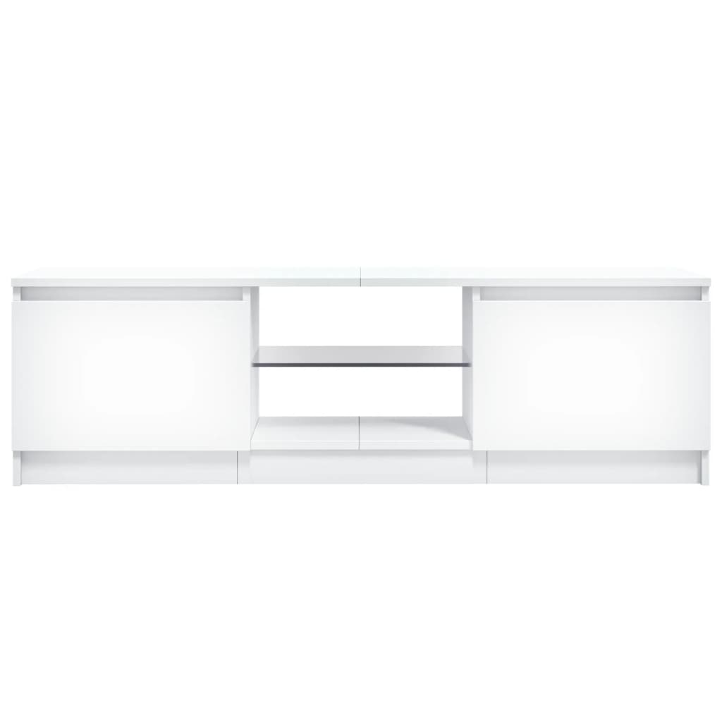 TV-Schrank mit LED-Leuchten Weiß 120x30x35,5 cm