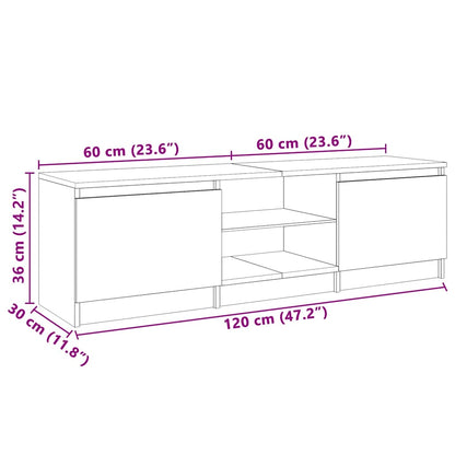 TV-Schrank mit LED-Leuchten Weiß 120x30x36 cm