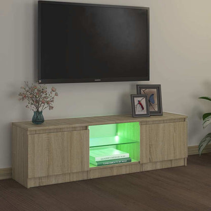TV-Schrank mit LED-Leuchten Sonoma-Eiche 120x30x36 cm