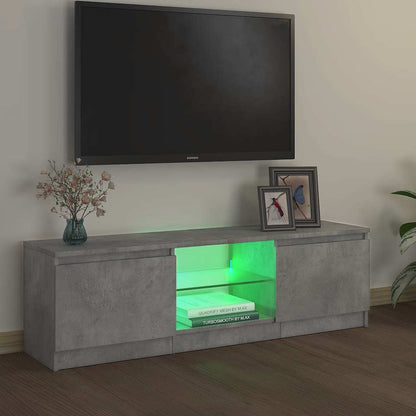 TV-Schrank mit LED-Leuchten Betongrau 120x30x36 cm