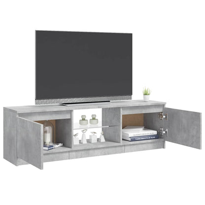 TV-Schrank mit LED-Leuchten Betongrau 120x30x36 cm