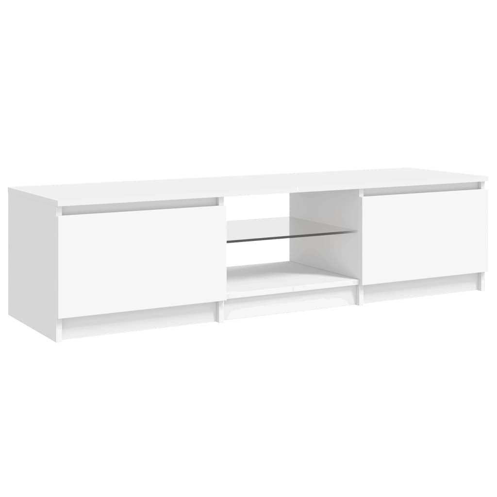 TV-Schrank mit LED-Leuchten Weiß 140x40x35,5 cm