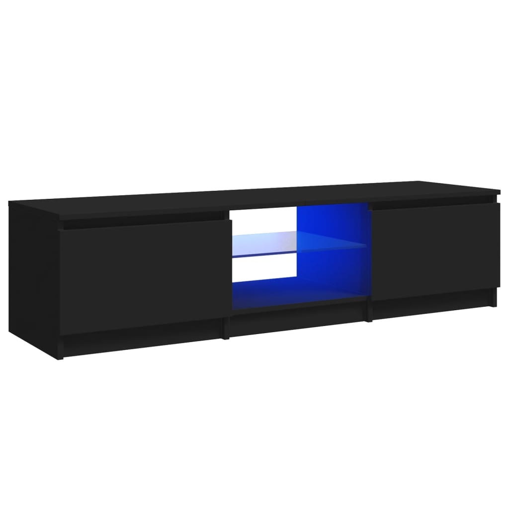 TV-Schrank mit LED-Leuchten Schwarz 140x40x35,5 cm