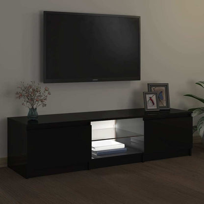 TV-Schrank mit LED-Leuchten Schwarz 140x40x36 cm