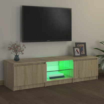 TV-Schrank mit LED-Leuchten Sonoma-Eiche 140x40x36 cm
