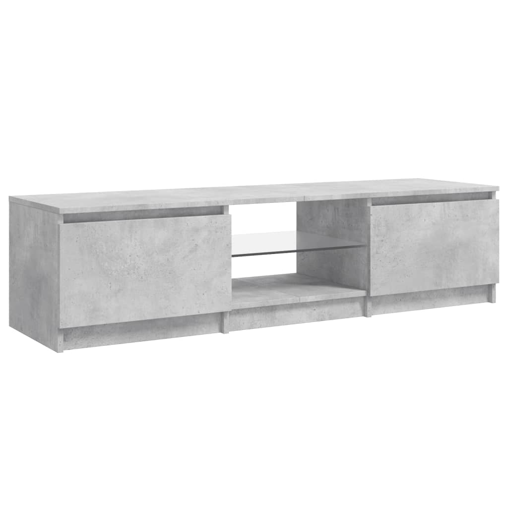 TV-Schrank mit LED-Leuchten Betongrau 140x40x35,5 cm