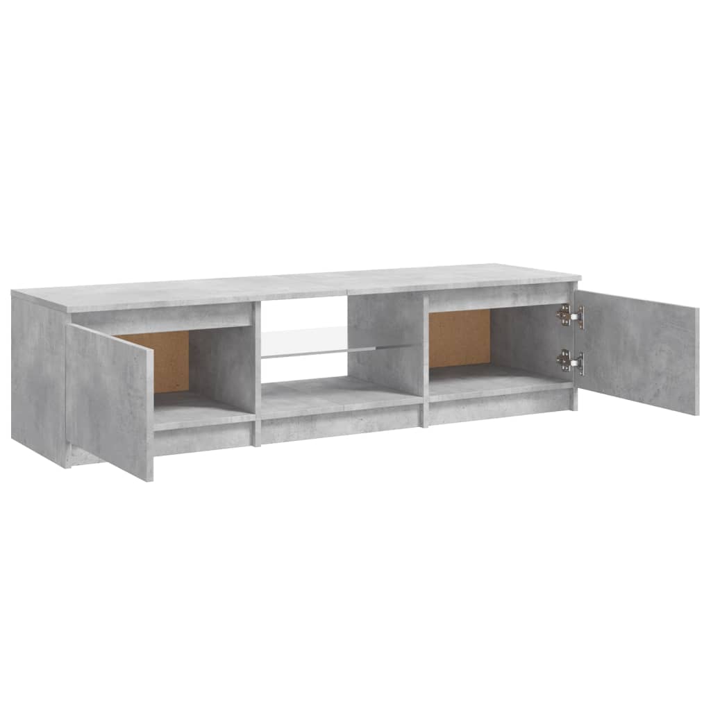 TV-Schrank mit LED-Leuchten Betongrau 140x40x35,5 cm