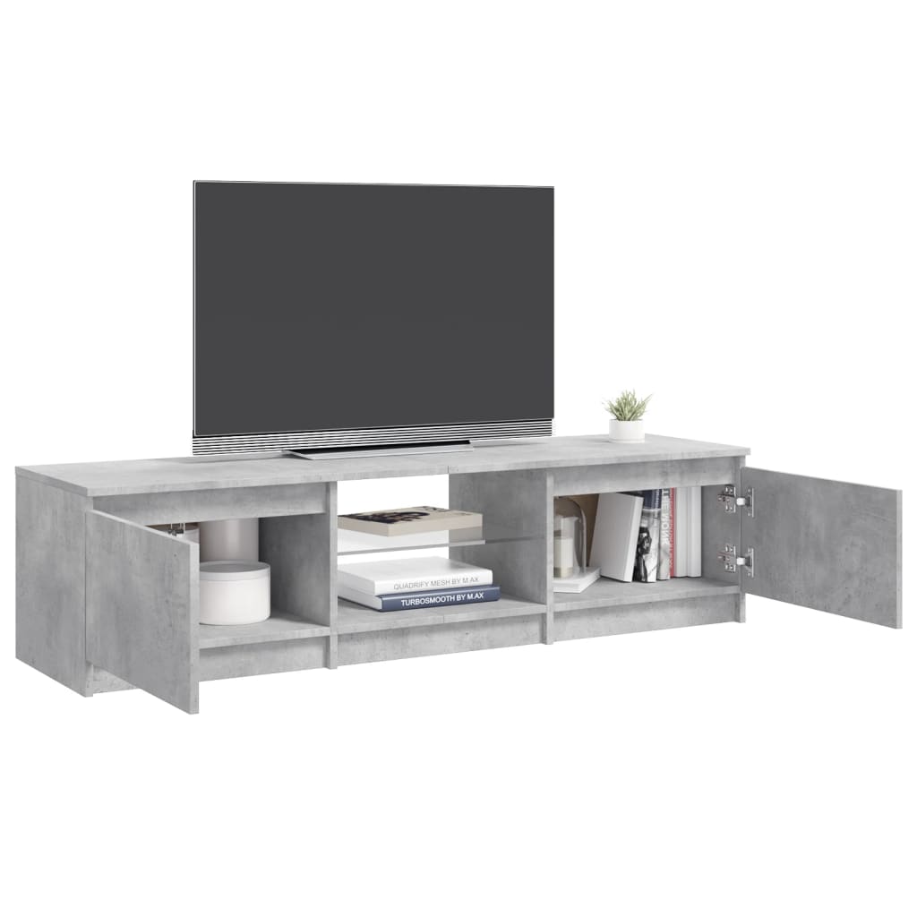 TV-Schrank mit LED-Leuchten Betongrau 140x40x35,5 cm