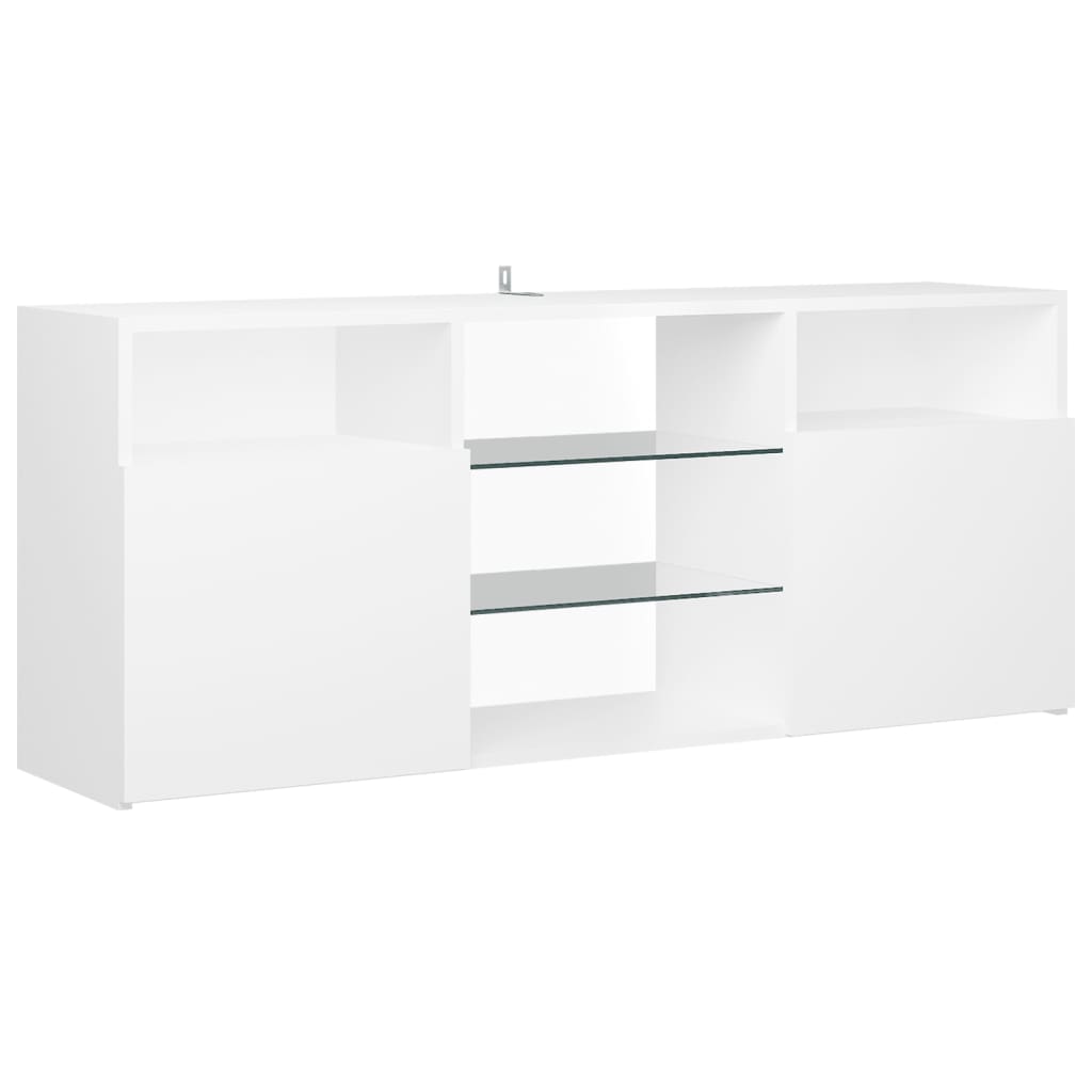 TV-Schrank mit LED-Leuchten Weiß 120x30x50 cm