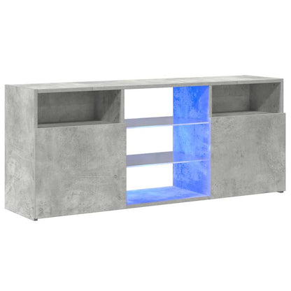 TV-Schrank mit LED-Leuchten Betongrau 120x30x50 cm