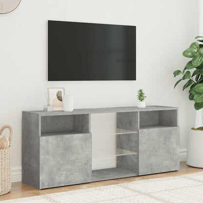TV-Schrank mit LED-Leuchten Betongrau 120x30x50 cm