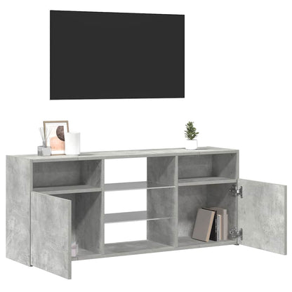 TV-Schrank mit LED-Leuchten Betongrau 120x30x50 cm