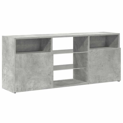 TV-Schrank mit LED-Leuchten Betongrau 120x30x50 cm