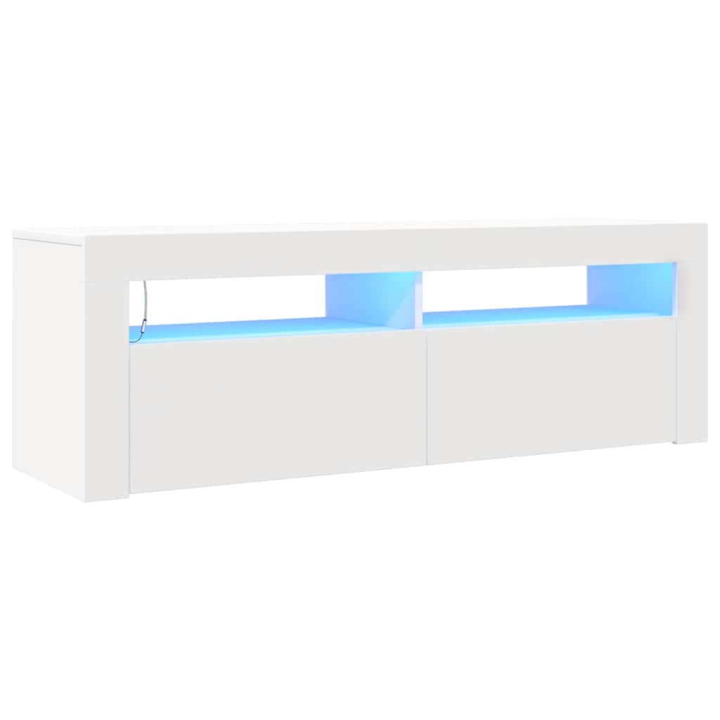 TV-Schrank mit LED-Leuchten Weiß 120x35x40 cm