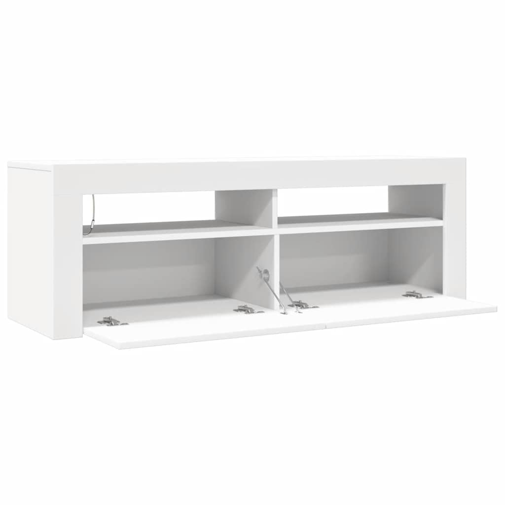 TV-Schrank mit LED-Leuchten Weiß 120x35x40 cm